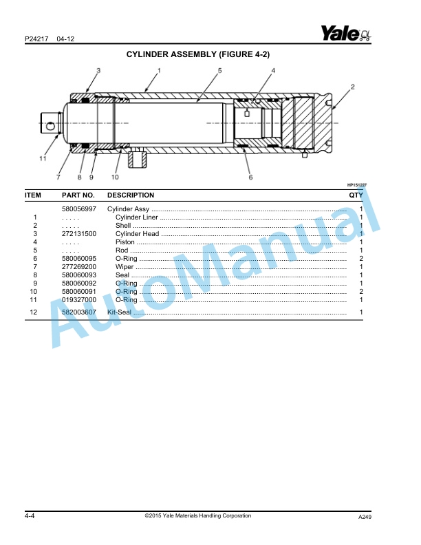 Yale A249 MP20 Parts Manual 550036892 5 Yale A249 MP20 Parts Manual 550036892 - Image 5