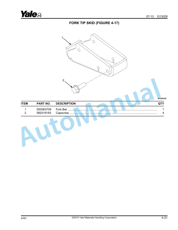 Yale A283 - A372 MPC080VG, MPC060VG Parts Manual 550090972 4 Yale A283 - A372 MPC080VG, MPC060VG Parts Manual 550090972 - Image 4