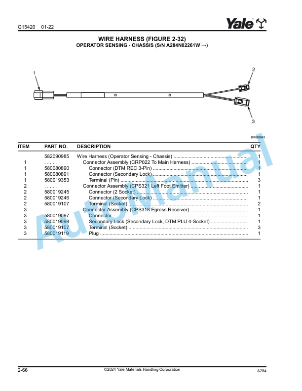 Yale A284 MPR080VG, MPR100VG Parts Manual 550101348 2 Yale A284 MPR080VG, MPR100VG Parts Manual 550101348 - Image 2
