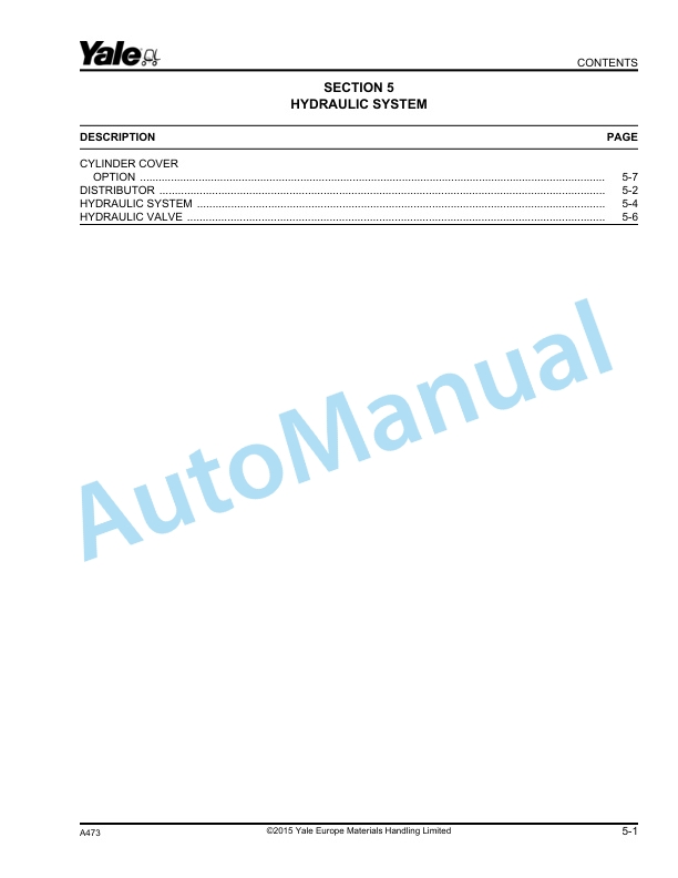 Yale A473 MP20DL Parts Manual 550005238 4 Yale A473 MP20DL Parts Manual 550005238 - Image 4