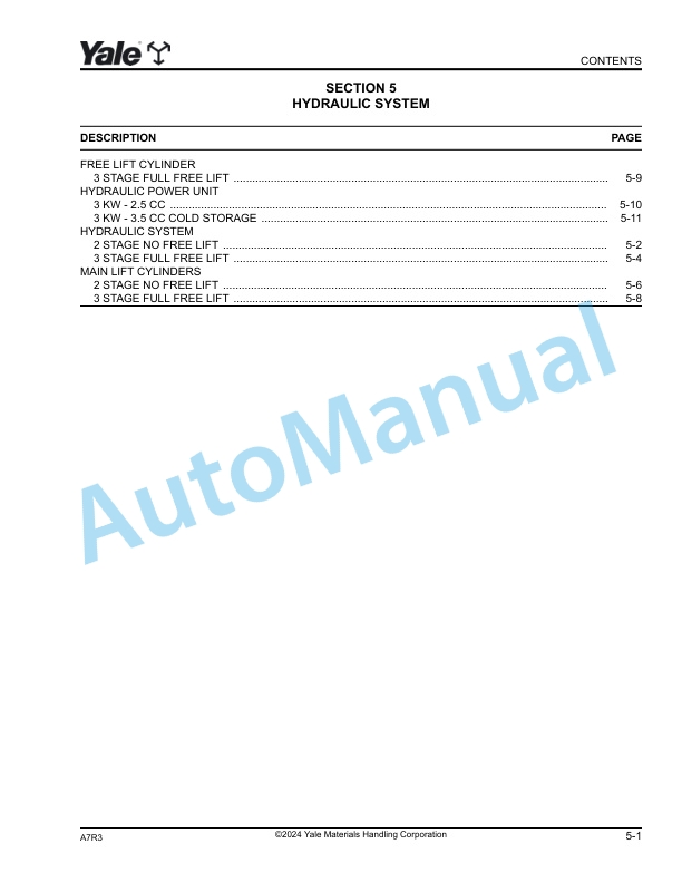 Yale A7R3 MS15XUX Parts Manual 550221591 3 Yale A7R3 MS15XUX Parts Manual 550221591 - Image 3