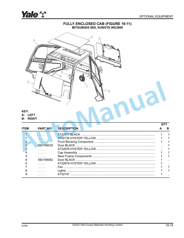 Yale A7S6 GP40UX, GP45UX, GP50UX, GP50UXS6 Parts Manual 550253251 5 Yale A7S6 GP40UX, GP45UX, GP50UX, GP50UXS6 Parts Manual 550253251 - Image 5