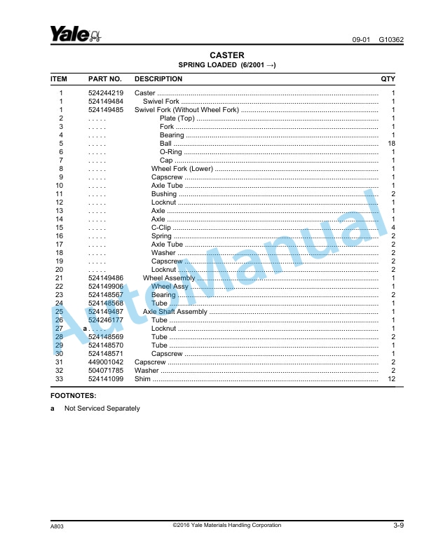 Alternative view of Yale A803 MPE060-080LC-SC Parts Manual 315570298