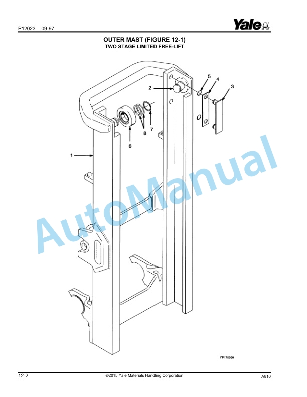 Yale A810 GP-GLP030BF Parts Manual 504250773 3 Yale A810 GP-GLP030BF Parts Manual 504250773 - Image 3