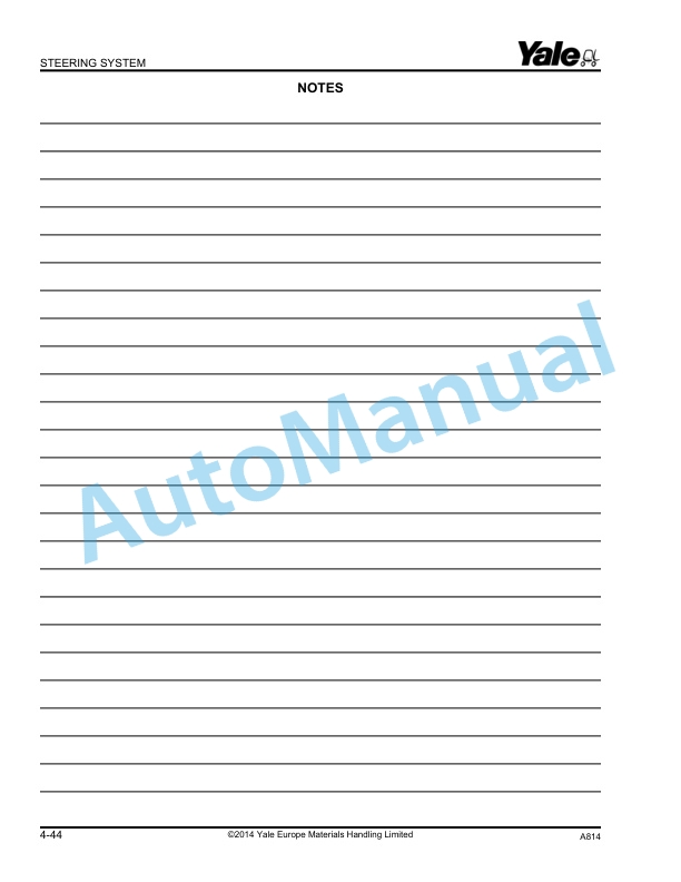 Yale A814 ERC030AG-BG Parts Manual 524140147 2 Yale A814 ERC030AG-BG Parts Manual 524140147 - Image 2