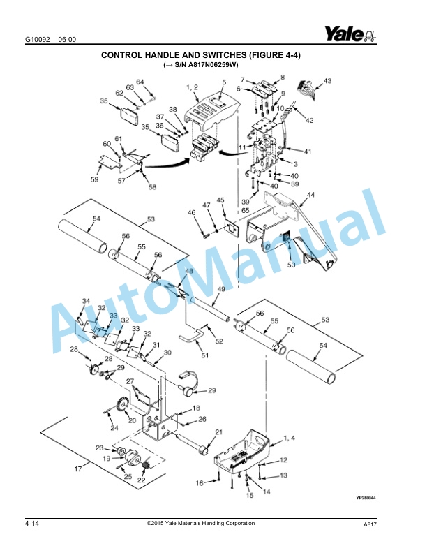 Yale A817 MTR700 700 LB. Draw Bar Pull Parts Manual 215750194 5 Yale A817 MTR700 700 LB. Draw Bar Pull Parts Manual 215750194 - Image 5