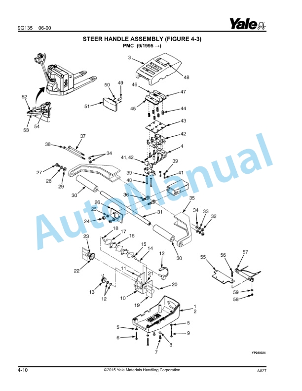 Yale A827 MPB040AC 4000 LB. Capacity Parts Manual 585088702 3 Yale A827 MPB040AC 4000 LB. Capacity Parts Manual 585088702 - Image 3