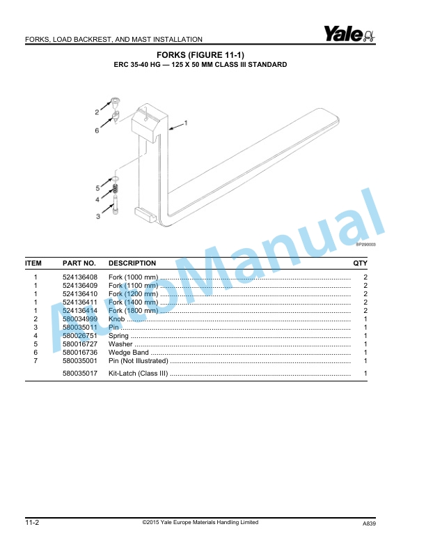 Yale A839 ERC35-40-45-55HG Parts Manual 524166802 5 Yale A839 ERC35-40-45-55HG Parts Manual 524166802 - Image 5