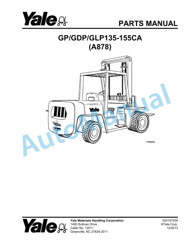 Yale A878 GP-GDP-GLP135-155CA Parts Manual 524157259 1 Yale A878 GP-GDP-GLP135-155CA Parts Manual 524157259