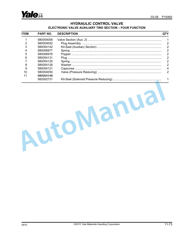 Yale A910 GC-GLC040-GLC070VX Parts Manual 524223811 3 Yale A910 GC-GLC040-GLC070VX Parts Manual 524223811 - Image 3