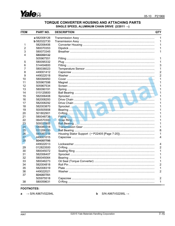 Yale A967 GLC050LX Parts Manual 550014261 2 Yale A967 GLC050LX Parts Manual 550014261 - Image 2