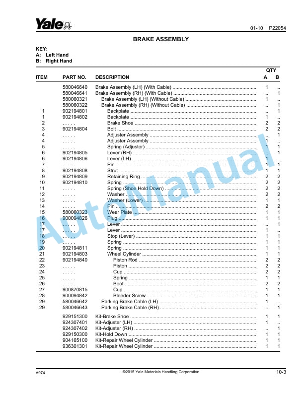 Yale A974 GLP050LX, GDP50LX Parts Manual 550013968 3 Yale A974 GLP050LX, GDP50LX Parts Manual 550013968 - Image 3