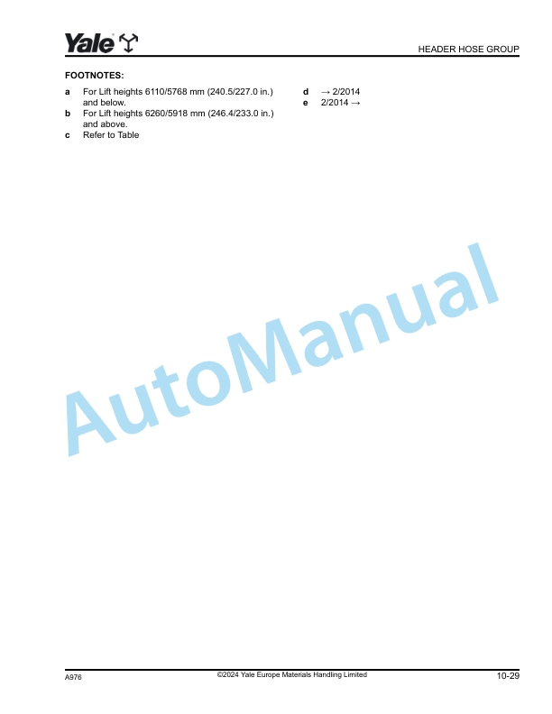 Yale A976 ERP22VL, 25VL, 30VL, 35VL Parts Manual 524319745 4 Yale A976 ERP22VL, 25VL, 30VL, 35VL Parts Manual 524319745 - Image 4