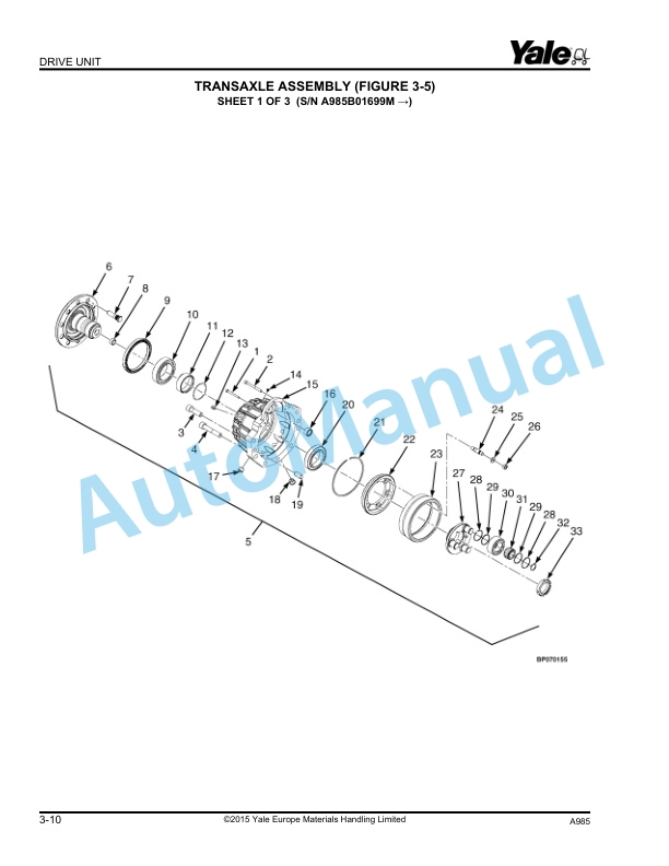Yale A985 ERP40VM, ERP45VM, ERP50VM, ERP50VM6, ERP55VM6 Parts Manual 550041567 2 Yale A985 ERP40VM, ERP45VM, ERP50VM, ERP50VM6, ERP55VM6 Parts Manual 550041567 - Image 2