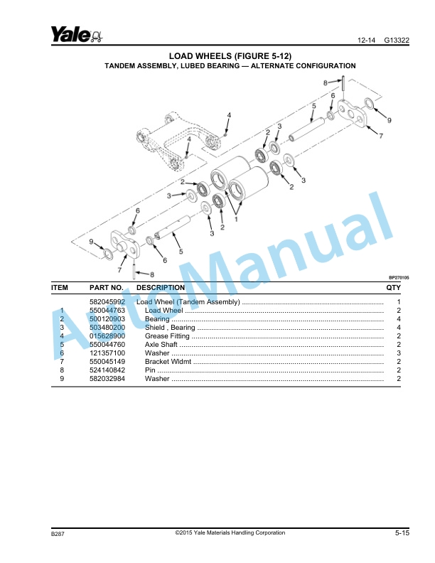 Yale B287 - B292 MPE080VG, MPE060VG Parts Manual 550090072 5 Yale B287 - B292 MPE080VG, MPE060VG Parts Manual 550090072 - Image 5