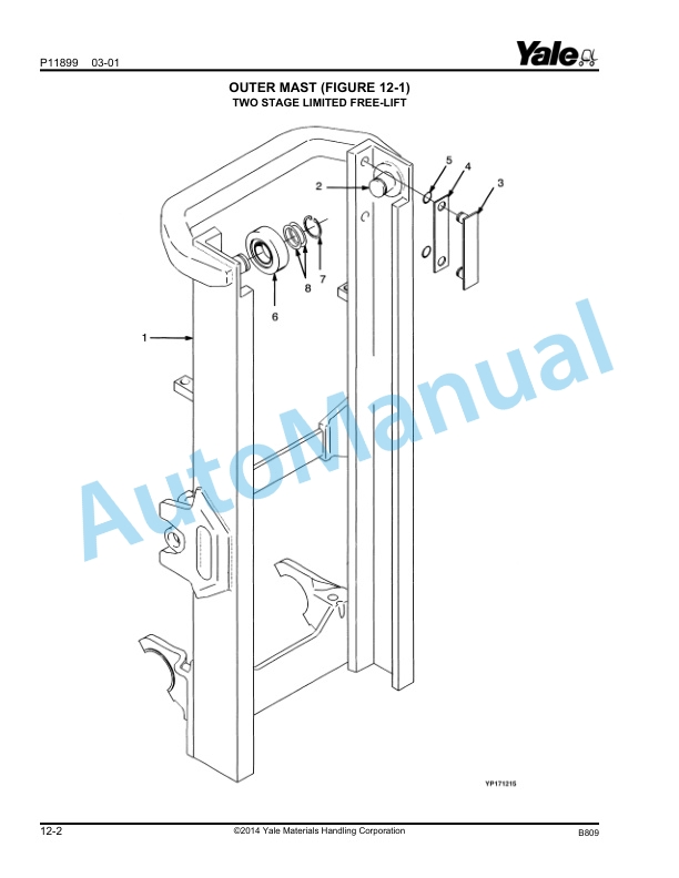 Yale B809 GC-GLC030-040AF Parts Manual 524144908 3 Yale B809 GC-GLC030-040AF Parts Manual 524144908 - Image 3