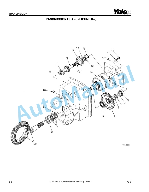 Yale B810 GDP030-040AF Parts Manual 524144914 2 Yale B810 GDP030-040AF Parts Manual 524144914 - Image 2