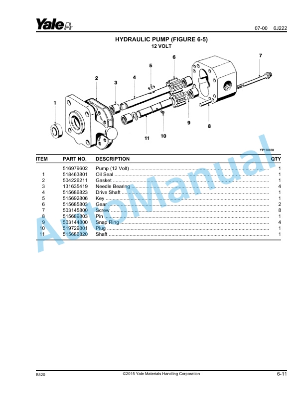 Yale B820 - B821 MSW020, MSW030, MSW040 - MRW020, MRW030 Parts Manual 506811506 2 Yale B820 - B821 MSW020, MSW030, MSW040 - MRW020, MRW030 Parts Manual 506811506 - Image 2