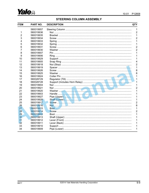 Yale B877 GDP300-360EB Parts Manual 524149353 3 Yale B877 GDP300-360EB Parts Manual 524149353 - Image 3