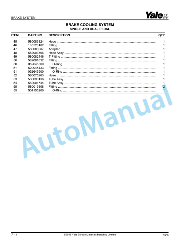 Yale B909 GLP-GDP80VX, GLP-GDP80VX9, GLP-GDP90VX Parts Manual 550055761 3 Yale B909 GLP-GDP80VX, GLP-GDP80VX9, GLP-GDP90VX Parts Manual 550055761 - Image 3