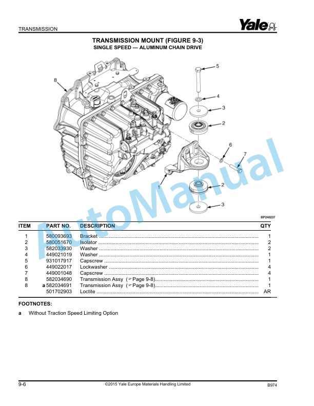 Yale B974 GLP20LX, GLP25LX, GDP20LX, GDP25LX Parts Manual 550109180 3 Yale B974 GLP20LX, GLP25LX, GDP20LX, GDP25LX Parts Manual 550109180 - Image 3