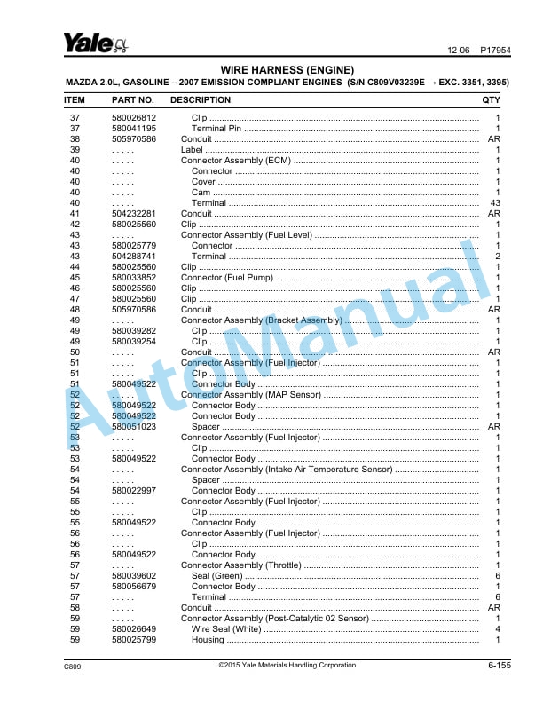 Yale C809 GC-GLC 030-040 VX-SVX Veracitor Parts Manual 524239833 2 Yale C809 GC-GLC 030-040 VX-SVX Veracitor Parts Manual 524239833 - Image 2