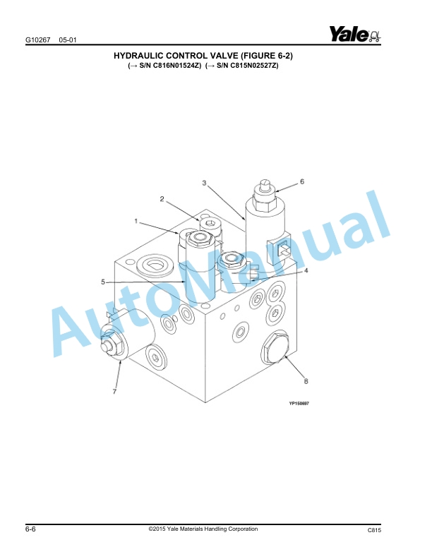 Yale C815 - C816 NDR030AE, NR035AE, NR040AE, NR045AE - NS040AF, NS050AF Parts Manual 524143974 2 Yale C815 - C816 NDR030AE, NR035AE, NR040AE, NR045AE - NS040AF, NS050AF Parts Manual 524143974 - Image 2