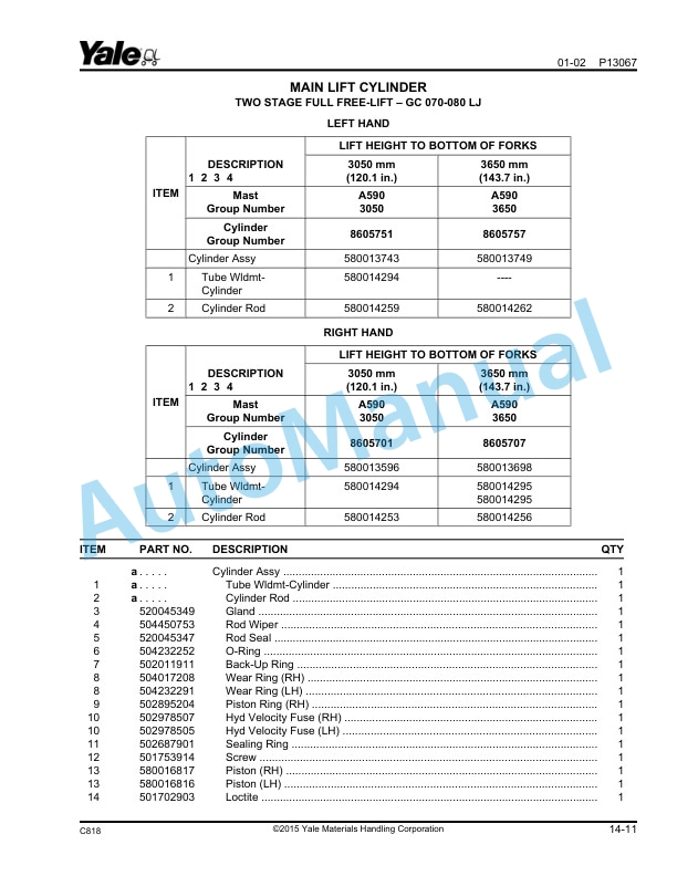 Yale C818 GC-GLC-GDC070-120MJ, GC-GLC-GDC080-120LJ-MJBCS Parts Manual 524153894 5 Yale C818 GC-GLC-GDC070-120MJ, GC-GLC-GDC080-120LJ-MJBCS Parts Manual 524153894 - Image 5