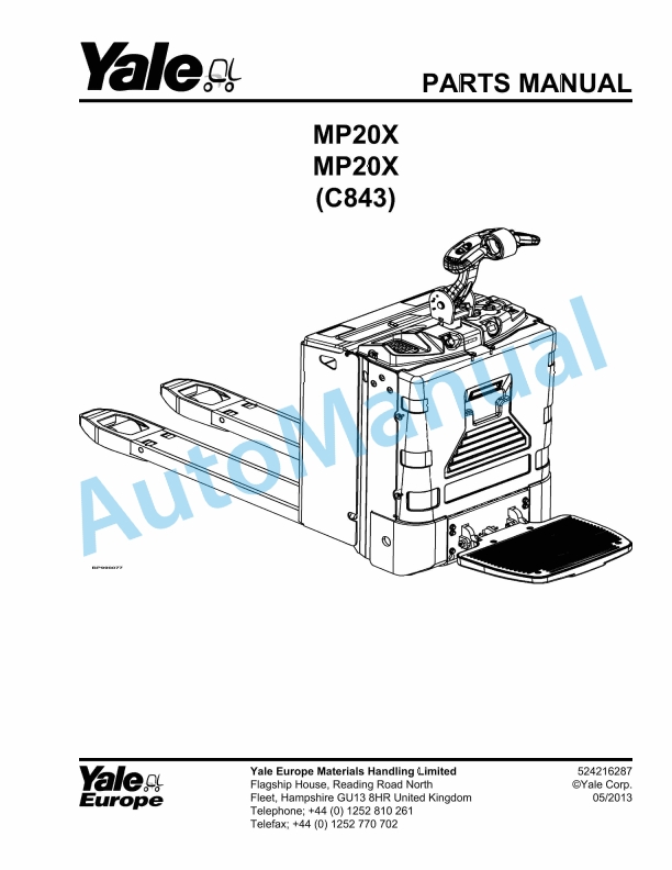 Yale C843 MP20X Parts Manual 524216287 1 Yale C843 MP20X Parts Manual 524216287