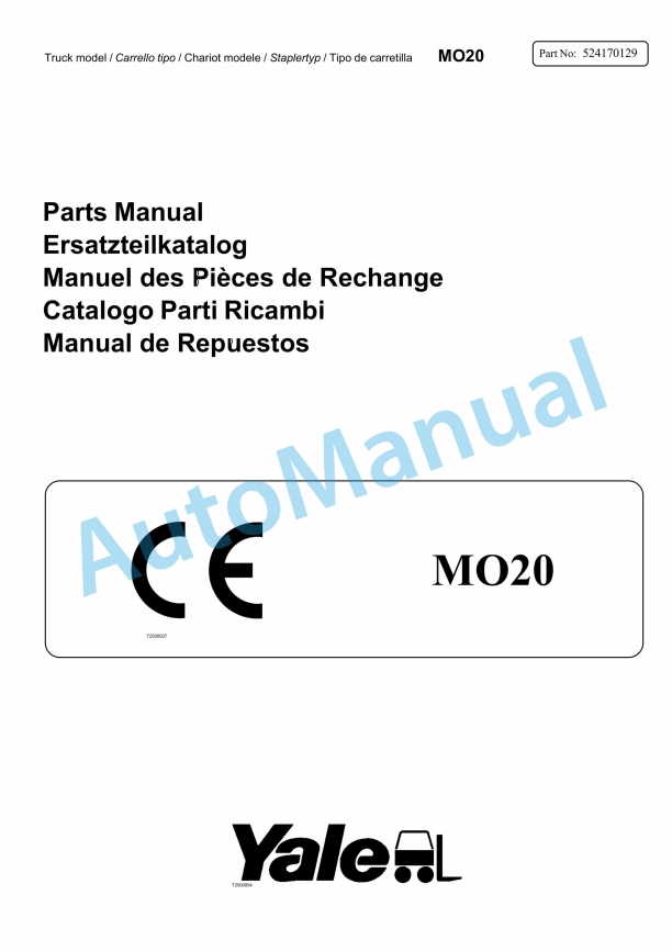 Yale C857 MO20 Parts Manual 524170129 1 Yale C857 MO20 Parts Manual 524170129