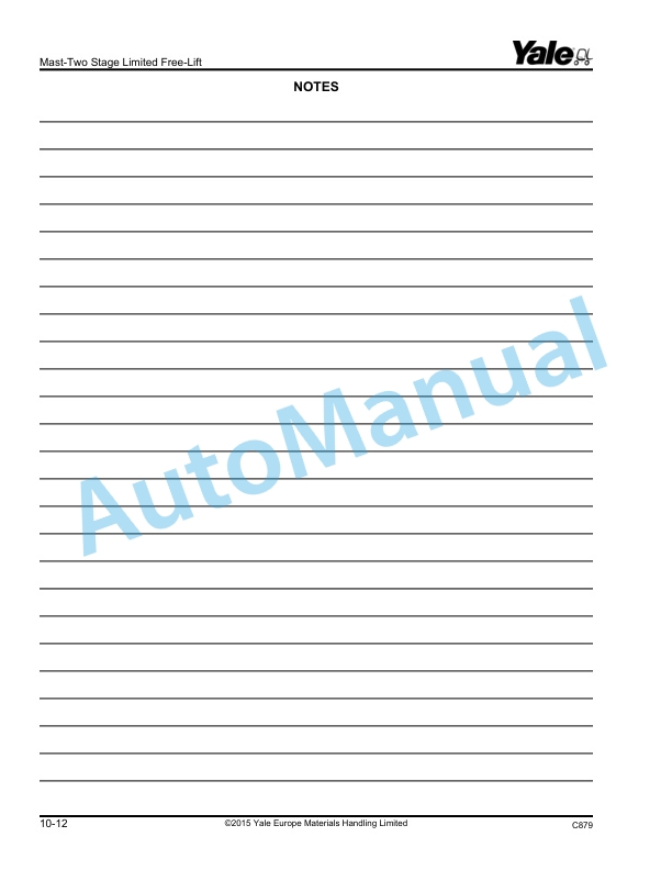 Yale C879 GLC-GDC060VX, GLC-GDC070VX Parts Manual 524288629 5 Yale C879 GLC-GDC060VX, GLC-GDC070VX Parts Manual 524288629 - Image 5