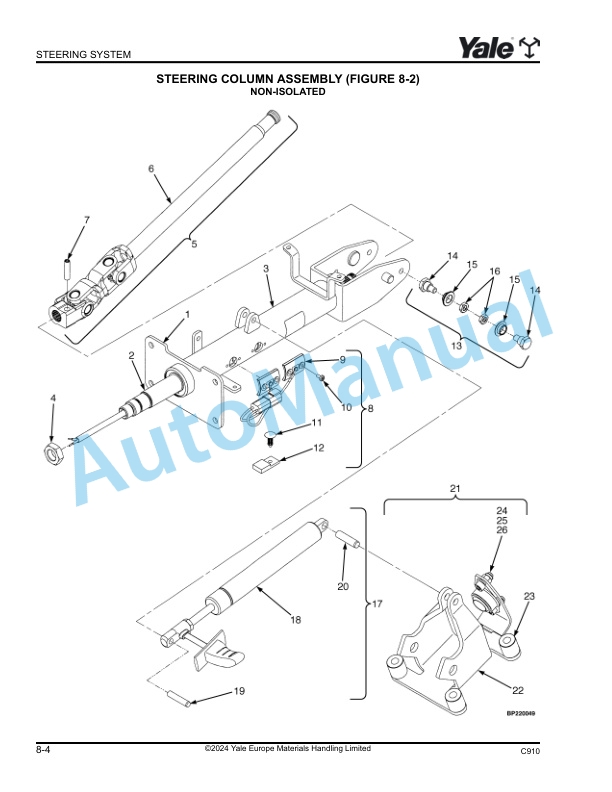 Yale C910 GLC20VX, GLC25VX, GLC30VX, GLC35VX Parts Manual 550108878 2 Yale C910 GLC20VX, GLC25VX, GLC30VX, GLC35VX Parts Manual 550108878 - Image 2