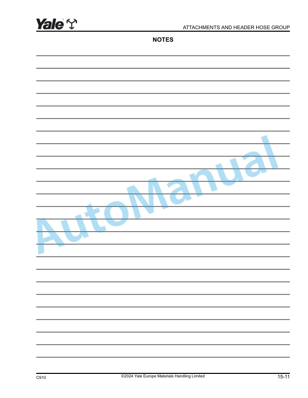 Yale C910 GLC20VX, GLC25VX, GLC30VX, GLC35VX Parts Manual 550108878 4 Yale C910 GLC20VX, GLC25VX, GLC30VX, GLC35VX Parts Manual 550108878 - Image 4