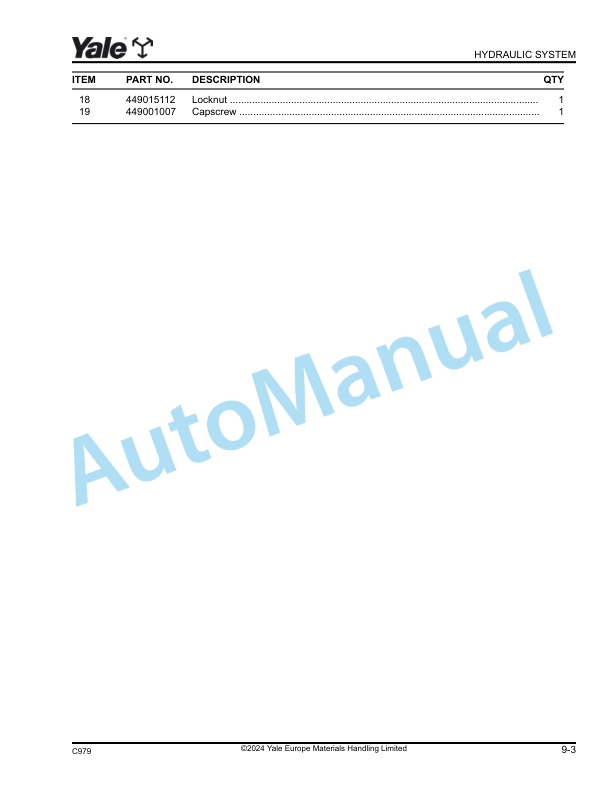 Yale C979 MP20XV Parts Manual 00530362 5 Yale C979 MP20XV Parts Manual 00530362 - Image 5