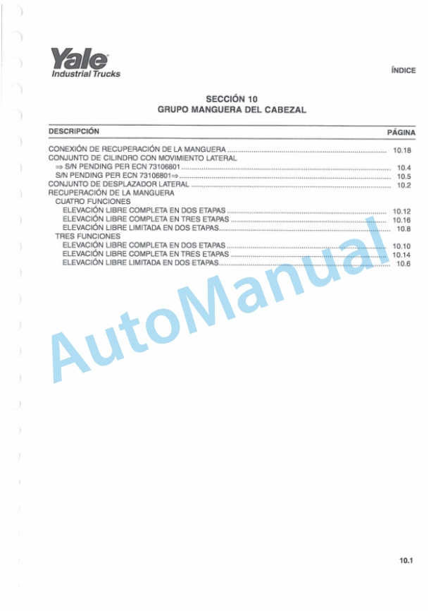Yale D807 ERP1.6-1.8-2.0ATF Parts Manual 524150866 SP 5 Yale D807 ERP1.6-1.8-2.0ATF Parts Manual 524150866 SP-5