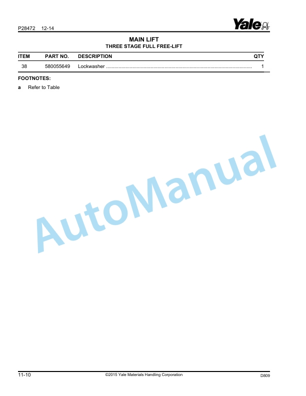 Yale D809 GLC030-035VX, GLC040SVX Parts Manual 550108484 4 Yale D809 GLC030-035VX, GLC040SVX Parts Manual 550108484 - Image 4