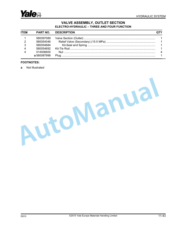 Yale D810 GDP-GLP16VX, GDP-GLP18VX, GDP-GLP20SVX Parts Manual 550108577 4 Yale D810 GDP-GLP16VX, GDP-GLP18VX, GDP-GLP20SVX Parts Manual 550108577 - Image 4