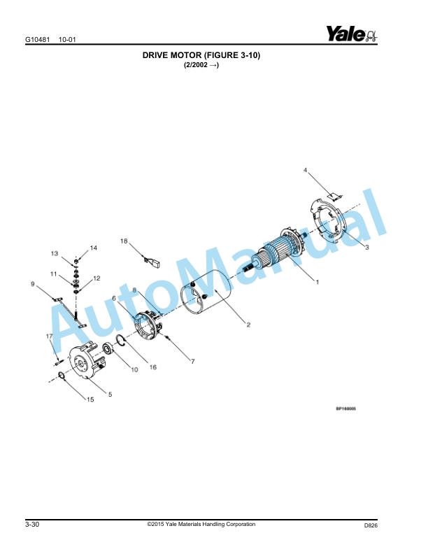 Yale D826 OS-SS030BE 3.000 LB. Capacity Parts Manual 524143600 2 Yale D826 OS-SS030BE 3.000 LB. Capacity Parts Manual 524143600 - Image 2