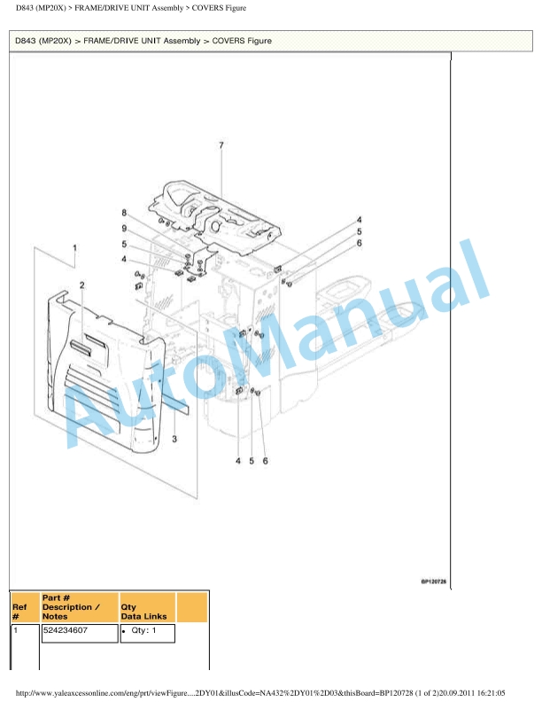 Yale D843 MP20X Parts Manual 1 Yale D843 MP20X Parts Manual