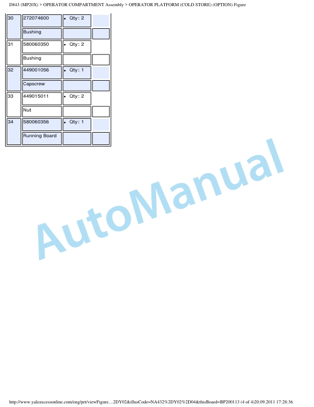 Yale D843 MP20X Parts Manual 2 Yale D843 MP20X Parts Manual - Image 2