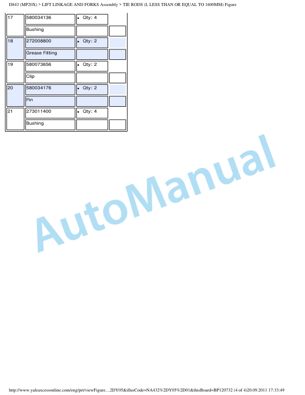 Yale D843 MP20X Parts Manual 4 Yale D843 MP20X Parts Manual - Image 4