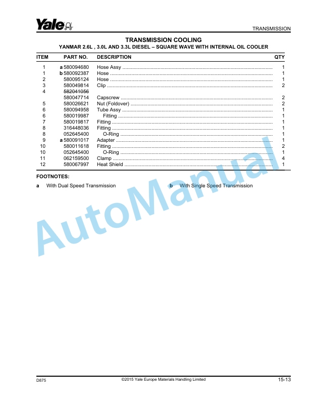 Yale D875 GLP-GDP20VX, GLP-GDP25VXP, GLP-GDP30VX, GLP-GDP35VX Parts Manual 550109078 3 Yale D875 GLP-GDP20VX, GLP-GDP25VXP, GLP-GDP30VX, GLP-GDP35VX Parts Manual 550109078 - Image 3