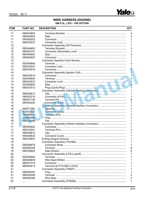 Yale D879 GC-GLC-GDC135VX, GC-GLC-GDC155VX Parts Manual 524329192 2 Yale D879 GC-GLC-GDC135VX, GC-GLC-GDC155VX Parts Manual 524329192 - Image 2