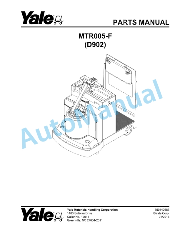 Yale D902 MTR005-F Parts Manual 550142683 1 Yale D902 MTR005-F Parts Manual 550142683