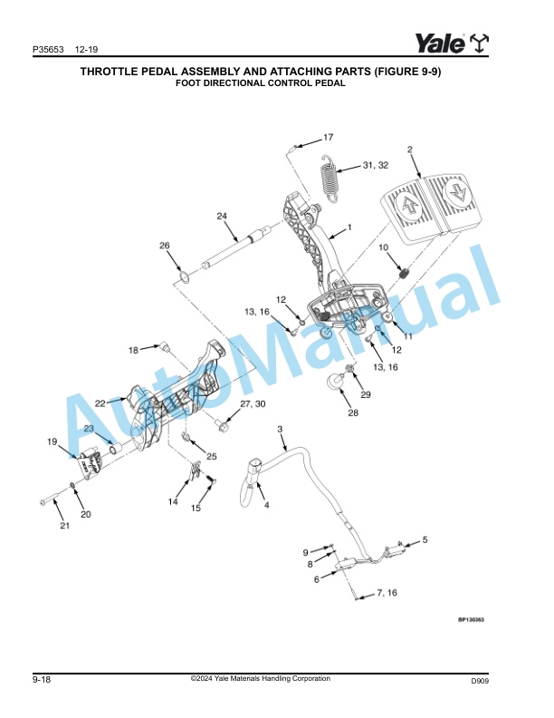 Yale D909 GDP170VX, GDP175VX36, GDP190VX, GLP170VX, GLP175VX36, GLP190VX Parts Manual 550230024 2 Yale D909 GDP170VX, GDP175VX36, GDP190VX, GLP170VX, GLP175VX36, GLP190VX Parts Manual 550230024 - Image 2