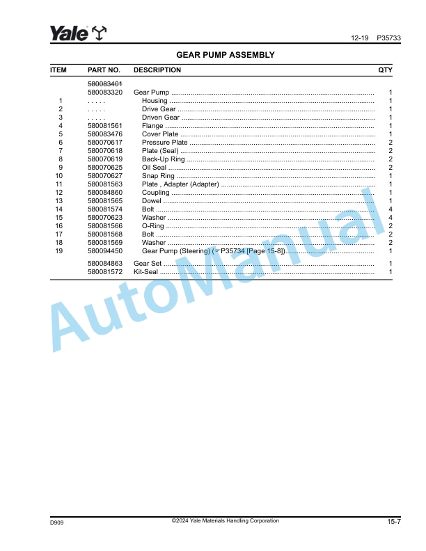Yale D909 GDP170VX, GDP175VX36, GDP190VX, GLP170VX, GLP175VX36, GLP190VX Parts Manual 550230024 4 Yale D909 GDP170VX, GDP175VX36, GDP190VX, GLP170VX, GLP175VX36, GLP190VX Parts Manual 550230024 - Image 4