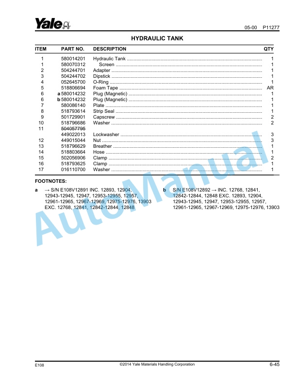 Yale E108 ERC040-065RG-ZG Parts Manual 524140148 2 Yale E108 ERC040-065RG-ZG Parts Manual 524140148 - Image 2