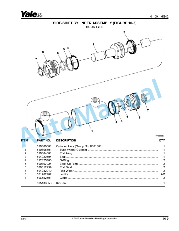 Yale E807 ERP030-040TGN Parts Manual 524138845 5 Yale E807 ERP030-040TGN Parts Manual 524138845 - Image 5