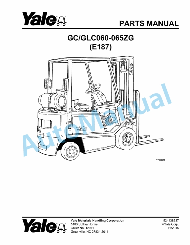 Yale E817 GC-GLC060-065ZG Parts Manual 524138237 1 Yale E817 GC-GLC060-065ZG Parts Manual 524138237