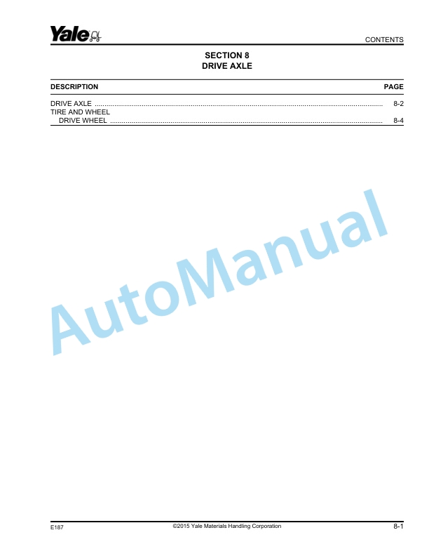 Yale E817 GC-GLC060-065ZG Parts Manual 524138237 2 Yale E817 GC-GLC060-065ZG Parts Manual 524138237 - Image 2